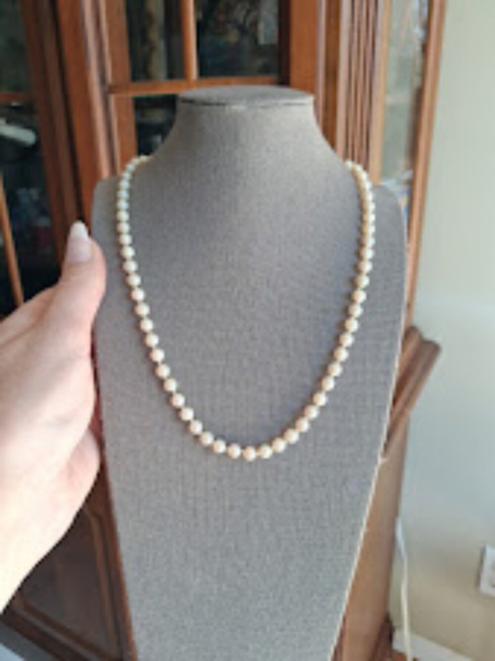 Vintage 20 inch Sterling Silver beaded necklace